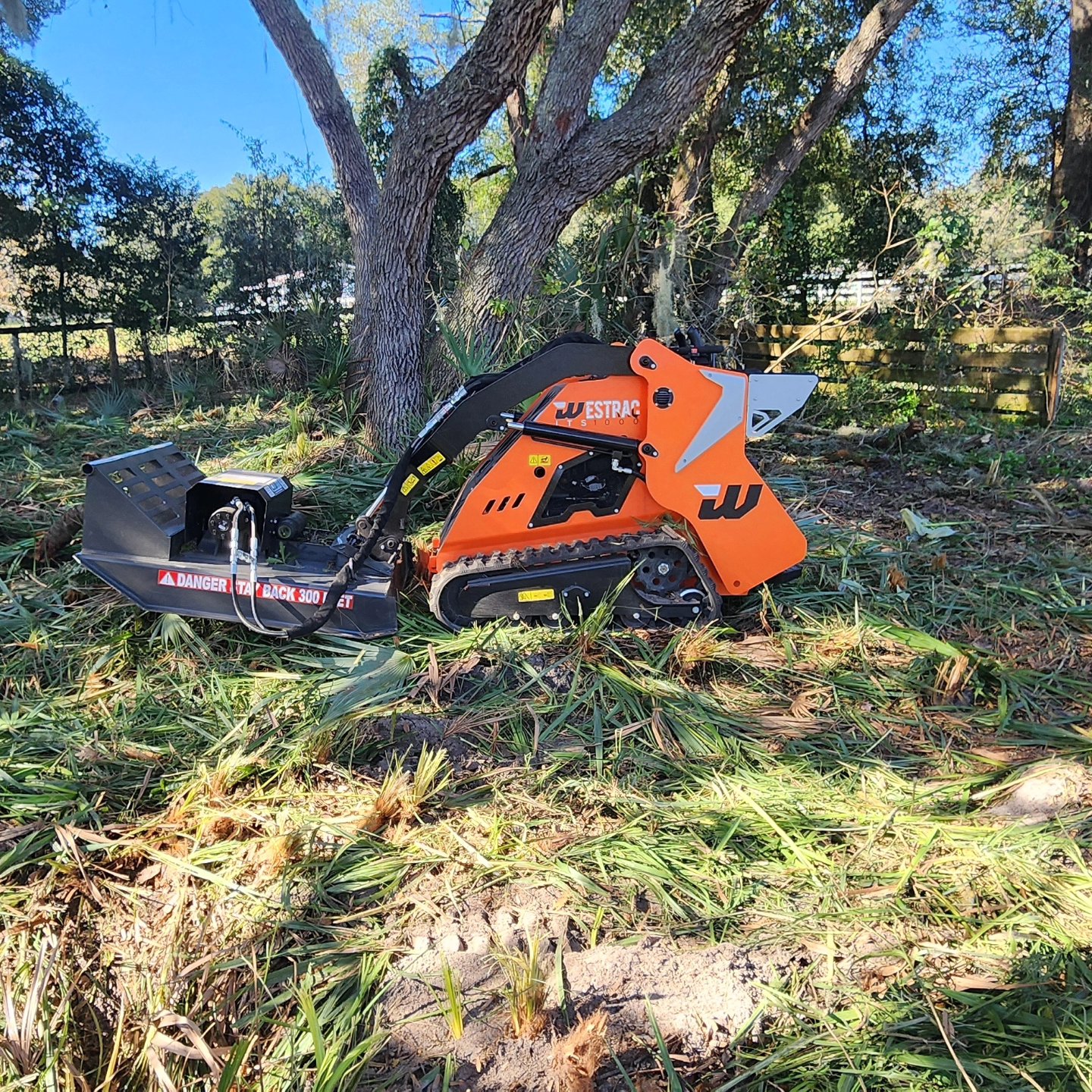 A customer photo in the middle of a landscaping project with the LTS 1000.
